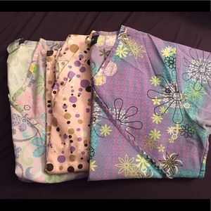 Lot of Printed Scrub Tops Size M